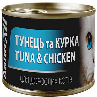Анималл вологий корм д/котів тунець та курка 85г