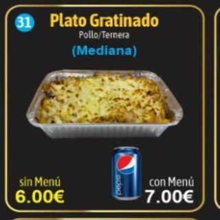PLATO GRATINADO POLLO  MEDIANO 