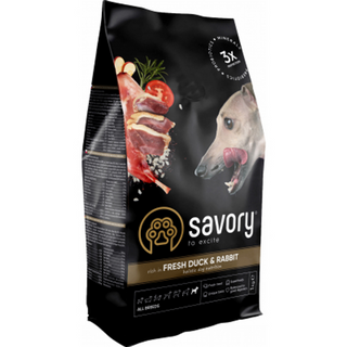Savory Dog Adult All Breeds rich in Fresh Duck and Rabbit 1кг