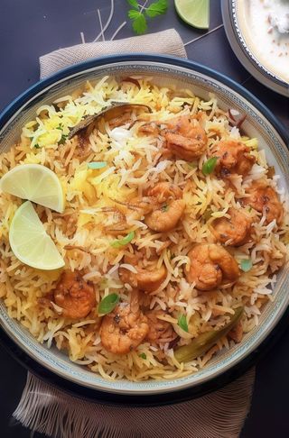 Jhinga biryani