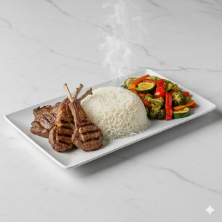 Plato De Chuletas De Cordero Con Arroz