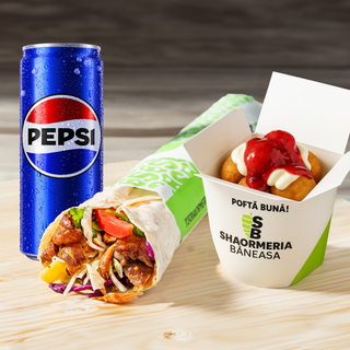 MENIU SHAORMA VITA-CURCAN-OAIE CU DESERT SI PEPSI/APA