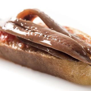 Anchoas con pan con tomate (8 Uds.)