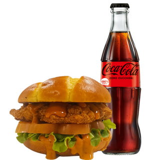 Crispy Chicken Burger Menù + Coca Cola Zero Vetro 330ml 