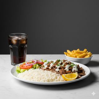 Menú kebab con arroz