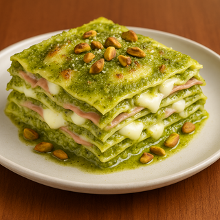 Lasaña Pistacho Mortadela 