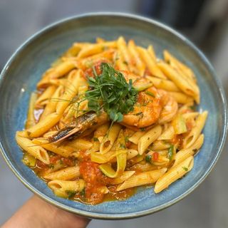 Penne gamberi & zucchini