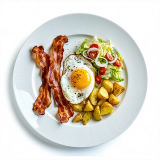 Plato Combinado De Bacon Con Huevo