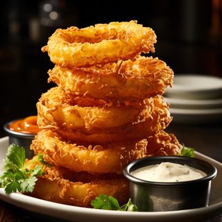 Цибулеві кільця з айолі соусом