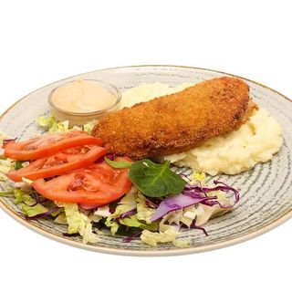 Bors de gaina cu taitei de casa 250g + snitel de pui 300g