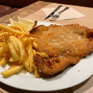 Milanesa de ternera eco con patatas fritas home made