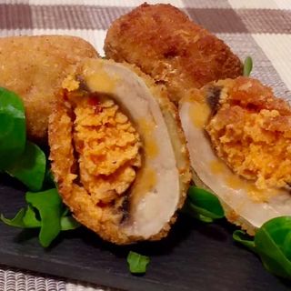 (Frito)Champiñón relleno de almogrote 250grs.