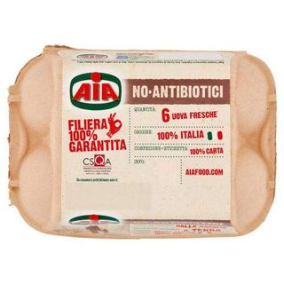 Aia No-Antibiotici 6 Uova Fresche Da Galline Allevate A Terra 330 G - 0156098