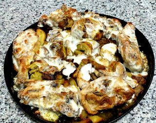 Pollo con patate e provola