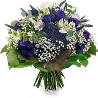 Ramo azul blanco mediado