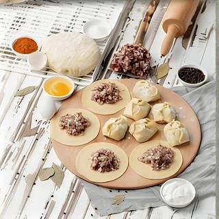 Манты с говядиной и картофелем