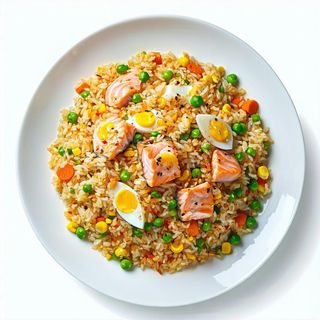 Riso saltato con salmone