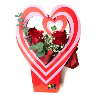 Bolso Corazón con Rosa natural