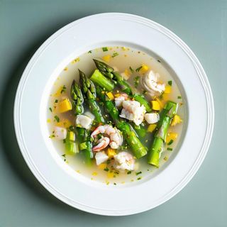 215. Zuppa di asparagi e polpa di granchio