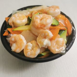 244.Donbur gamberi con verdure