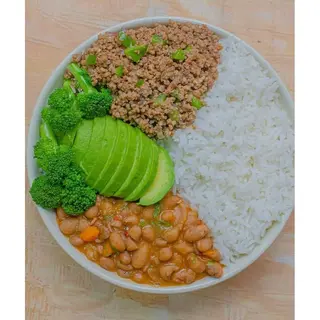 White Rice, Minced Beef & Cabbage