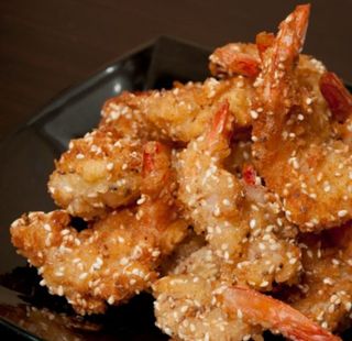 Gambas tostadas con sésamo