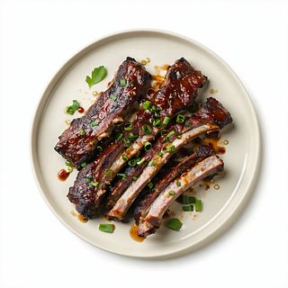 Costillar a baja temperatura gigante con su guarnición