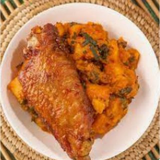 Porridge Yam with Turkey