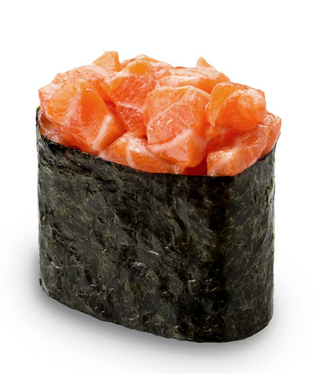 10. Gunkan de salmón (1ud.) / Salmon (1 pieces)