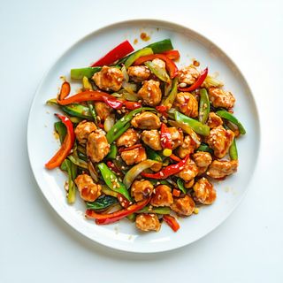 Pui cu legume pe placa incinsa