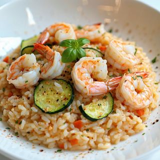 Risotto cu creveţi şi dovlecel