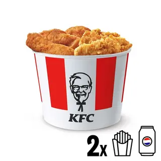 Menu Bucket 2 Tender Crispy, 4 Hot Wings, 2 COB Original Recipe