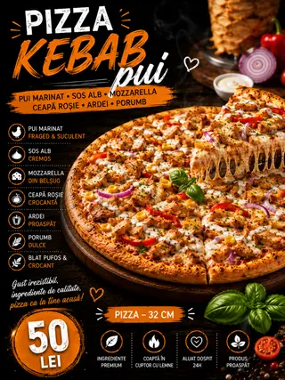 Pizza Kebab pui 32cm
