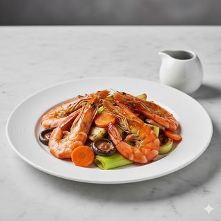 59A-Gamberoni con porri alla piastra