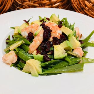 Vainas al dente con langostinos