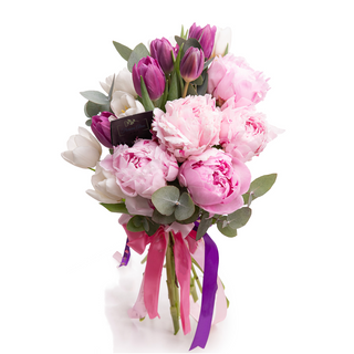 Buchet Bujori si Lalele - 15 flori