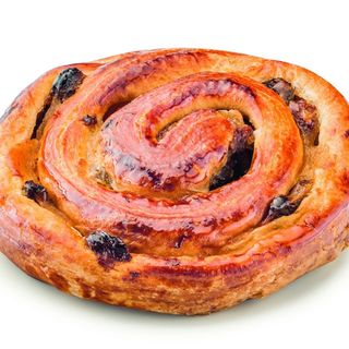 Caracola de crema y pasas