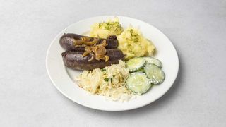 Kaszanka z cebulą + zupa