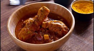 Mutton madras + basmati chawal 