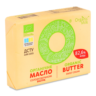Масло солодковершкове Organic Milk Екстра 82,6% (180г)