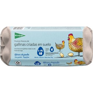 EL CORTE INGLES HUEVOS DE GALLINAS CRIADAS EN SUELO CATEGORÍA A CLASE L-XL ESTUCHE 10C12