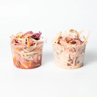 Coleslaw mitad cremosa y mitad fresca