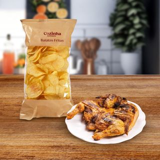 Pack 4 Frangos + 4 Crioulos + 4 Batata Frita + 2 Bebida 1,5Lt + 4 Sobremesas