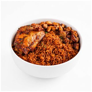 Jollof Rice + Peppered Turkey + Plantain
