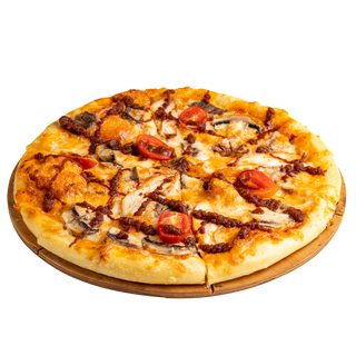 Пицца с мясом и грибами