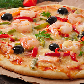 Pizza Salmone e gamberi