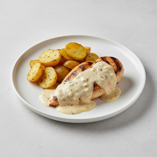 PIEPT DE PUI IN SOS GORGONZOLA           200g/100g/200g