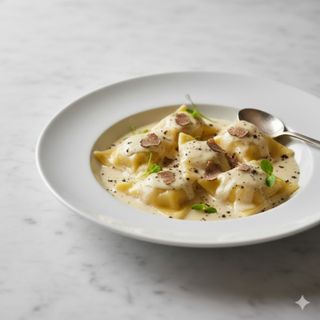 Fagotti de pera con trufa y gorgonzola