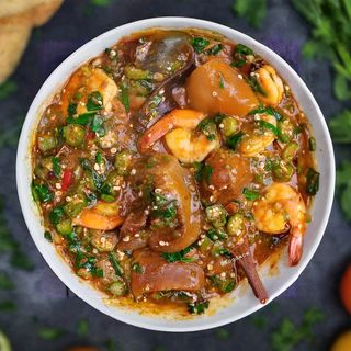 Okra Chicken: Okra + Chicken + PoundedYam