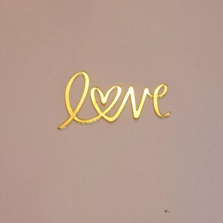 Topper Acrílico Dorado Love